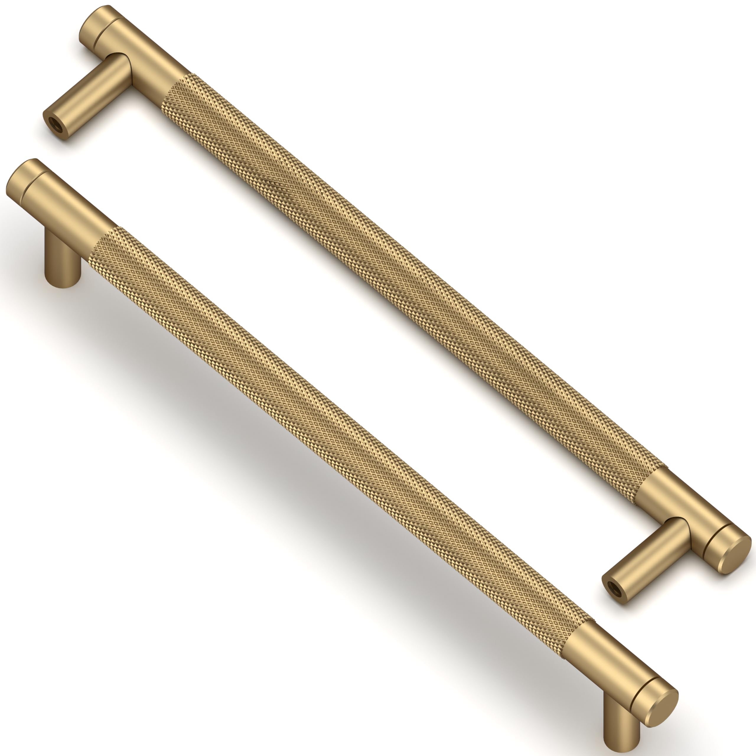 Asimerdeco 10 Pack Champagne Bronze Knurled Cabinet Pulls 7.5 Inch(192mm) Kitchen Cabinet Handles Cabinet Hardware Drawer Pulls
