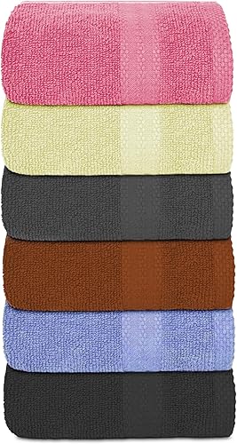 QUBA LINEN Juego de 6 toallas de mano de alta calidad, (16 x 28 pulgadas), algodón ultra suave y altamente absorbente, para baño, gimnasio, ducha, disponible en Yaxa Costa Rica