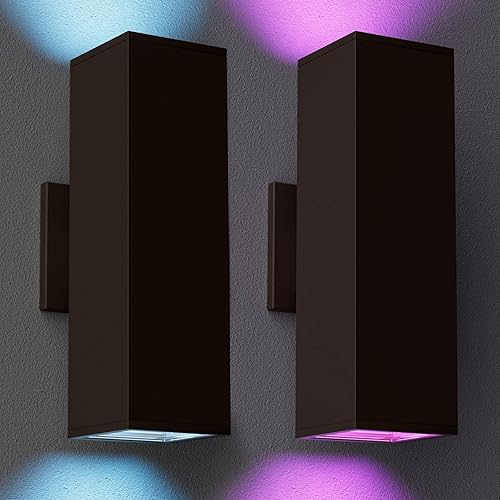 Miniatura 7 de Luces de pared para exteriores con sensor de fotocélula del anochecer al amanecer, montaje de pared exterior con bombillas LED A19, luces de aplique