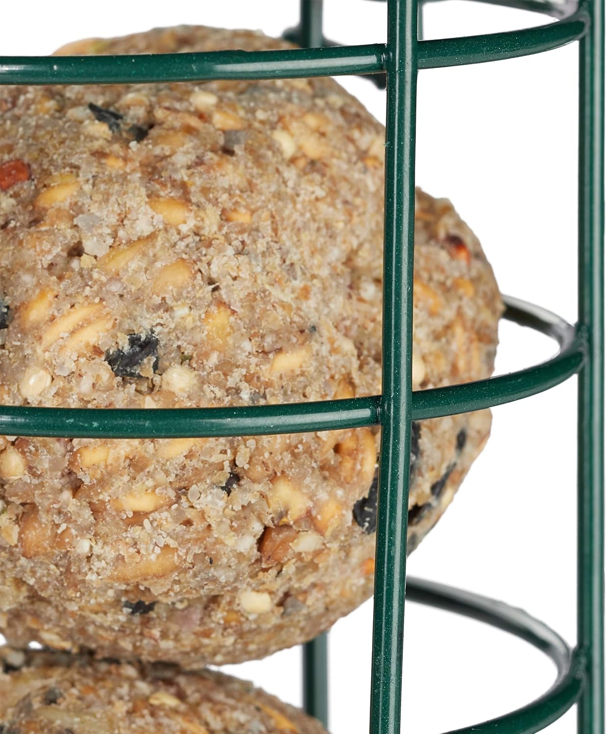 Relaxdays Hanging Fat Ball Holder, Wild Bird Feeder, Silo with Roof, Iron, 31 cm, Dark Green, 1 Item
