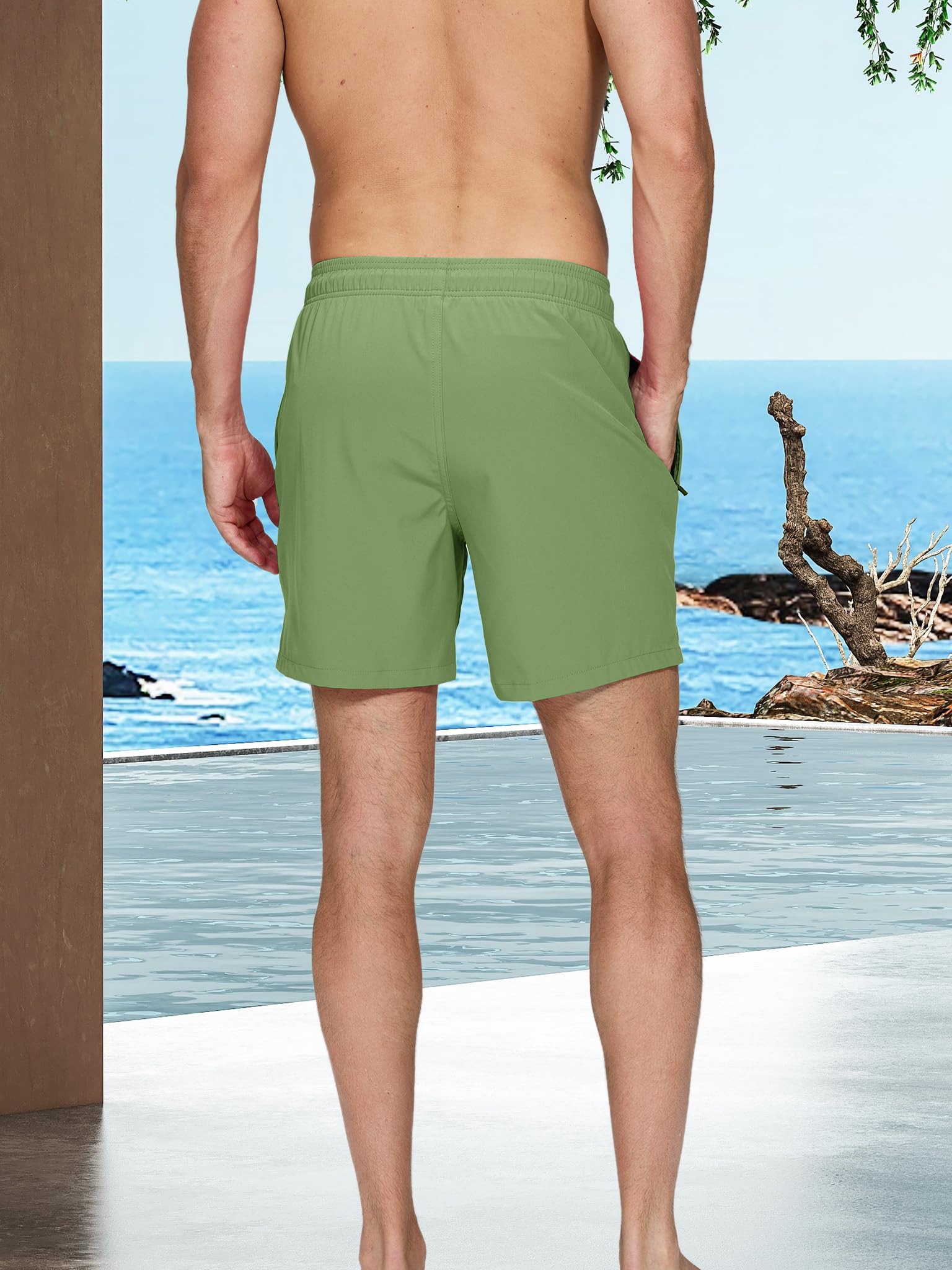 Arcweg Pantaloncini da Bagno Uomo Asciugatura Veloce Calzoncini da Bango Mare Beach Costume da Bagno Fodera Rete con Taschino e Coulisse Trunks