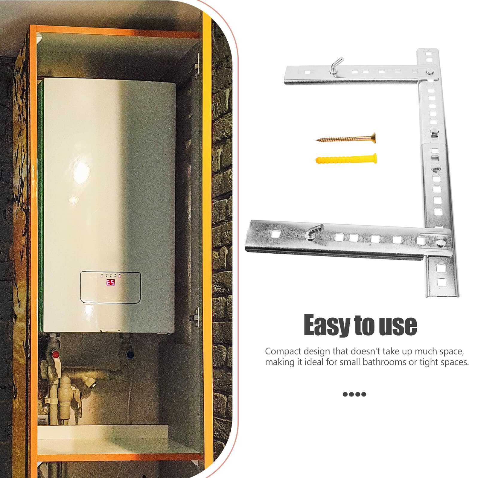 Yardenfun Calentador Color de de Hierro Eléctrico para Agua Soporte Plata Instalación Rápida y para Espacios Reducidos Baños Pequeños