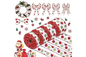 4 Rolls 24 Yard Polka Dot Christmas Green Red Dot Ribbons