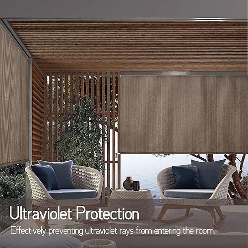 Miniatura 2 de Cortina de pabellón, cortina enrollable para patio, 90% de protección UV, sin cordón