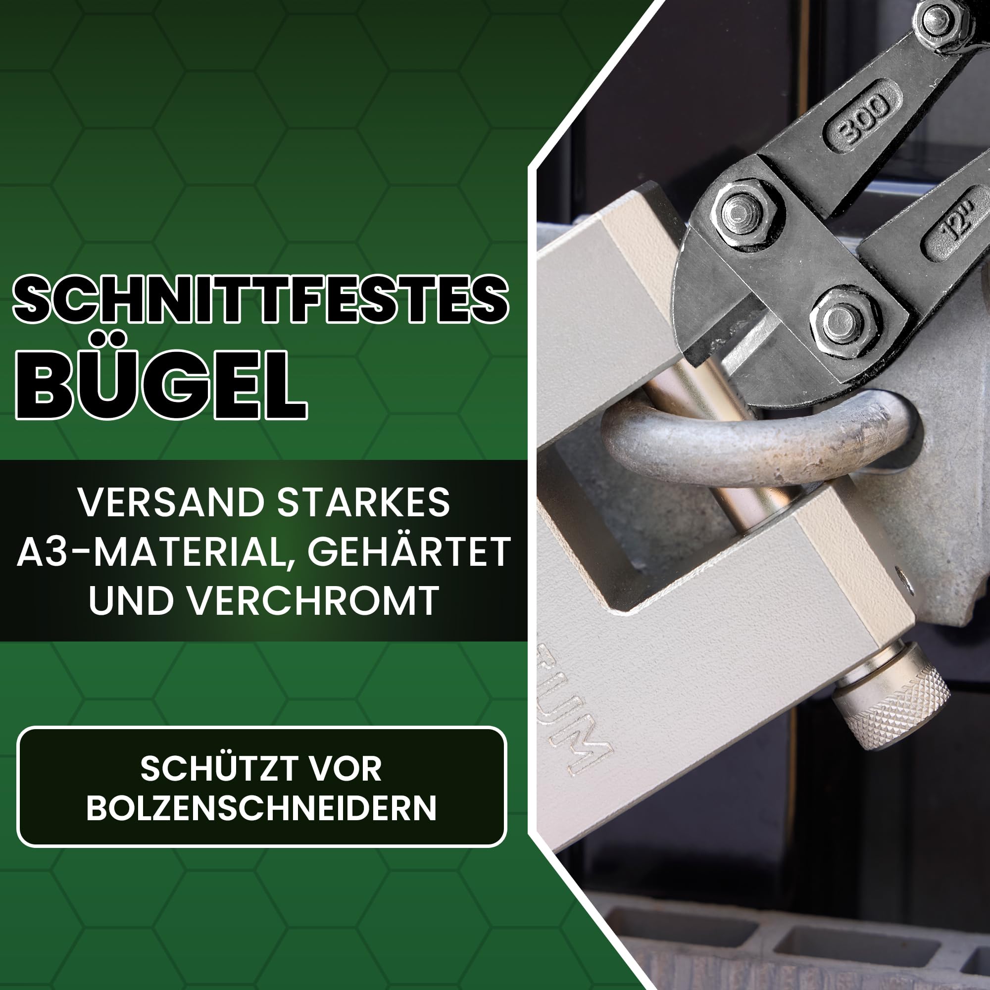 BRX74 Hochleistungs-Containerschloss – 12 mm schnittfest, wetterfest, vernickelt | Inkl. 5 Schlüssel, Hochsicherheit für Container, Garagen & Tore