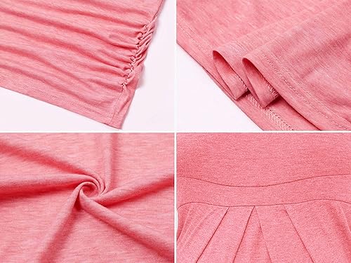 Miniatura 5 de Camisetas de maternidad de manga corta para mujer, cuello redondo, plisado frontal, peplum, camiseta casual para embarazo