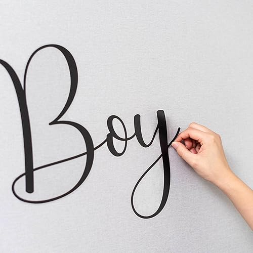 Miniatura 7 de CANTLY Calcomanía de revelación de género de niño o niña para arco de globos, ideas de revelación de género para bebé, letras de calcomanías para