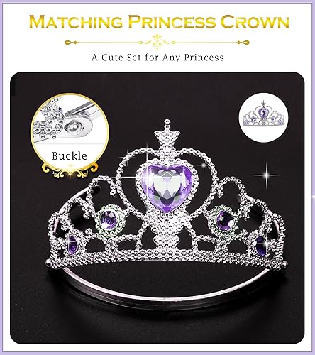 Miniatura 3 de BIBUTY Accesorios de vestir de princesa, corona de princesa para niñas pequeñas, varita tiara de princesa, regalo de juguete para niñas de 3 a 6 años