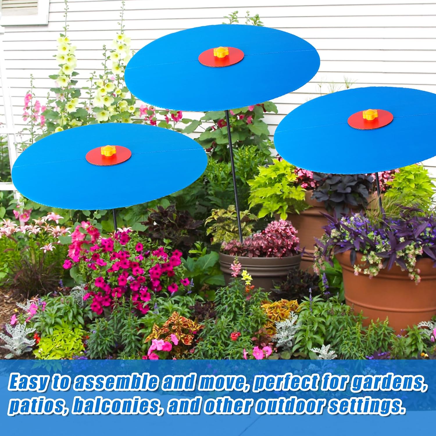 3Pack 16.5" Plant Shade Umbrellas for Potted Plants Garden Beds