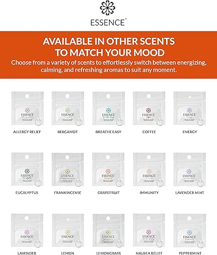 Vista 34 de Essence - Difusor nasal de aromaterapia portátil, anillo de nariz de aceite esencial de limón, inhalador de silicona para apoyo al estrés