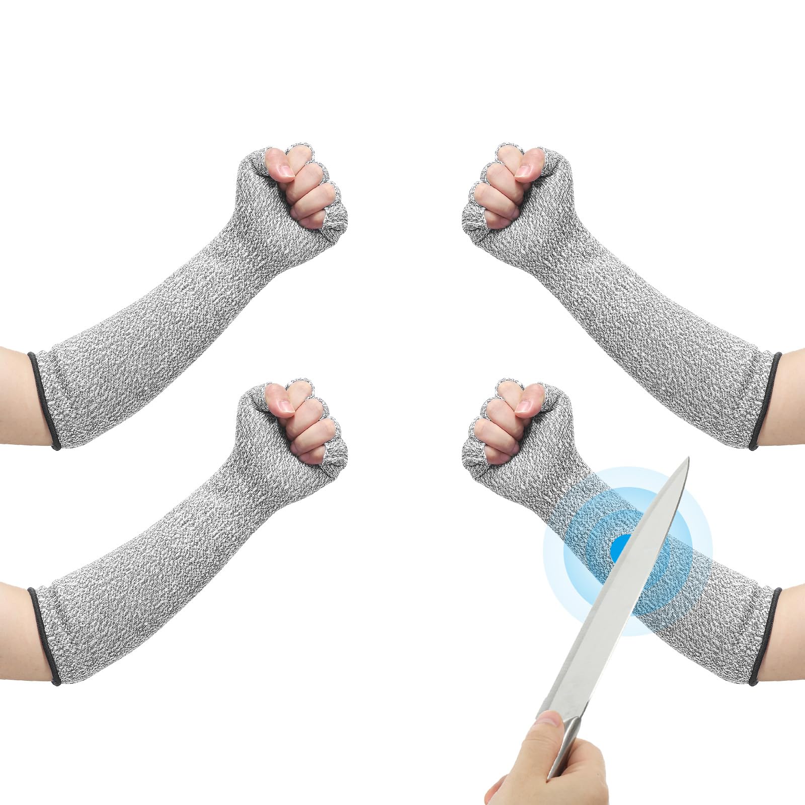 PATIKIL 16 Inch Cut Resistant Sleeves with Finger Grips