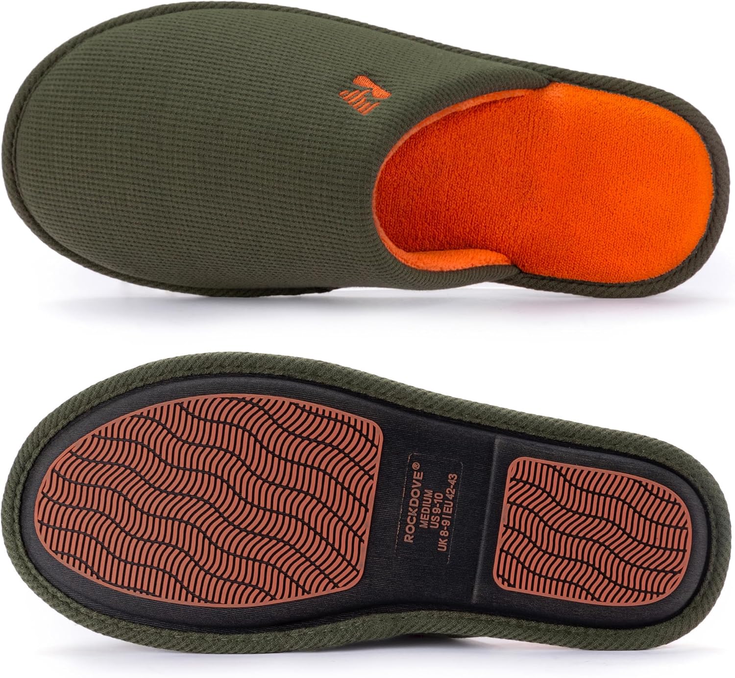 RockDove Mens Two Tone Memory Foam Scuff Slippers Lightweight Breathable Non Slip Indoor Outdoor Gift Ready - Image 3