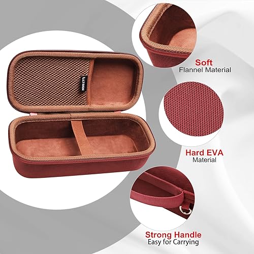 Miniatura 5 de LTGEM Funda para altavoz portátil Bose Soundlink Flex Bluetooth portátil, bolsa protectora de viaje de almacenamiento duro, borgoña exterior +