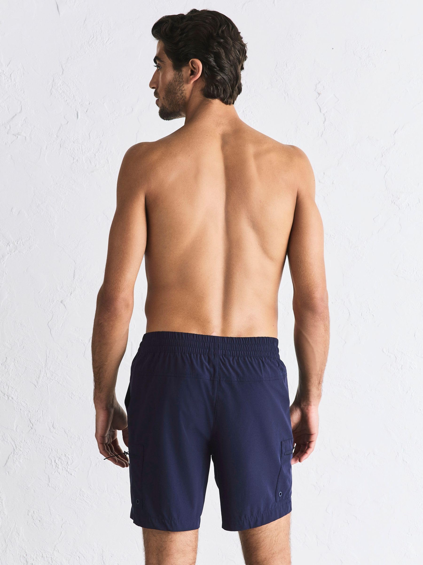 NEXT Homme Short de Bain Cargo 8 Pouces | Coupe standard, Taille mi-haute, Cordon de serrage