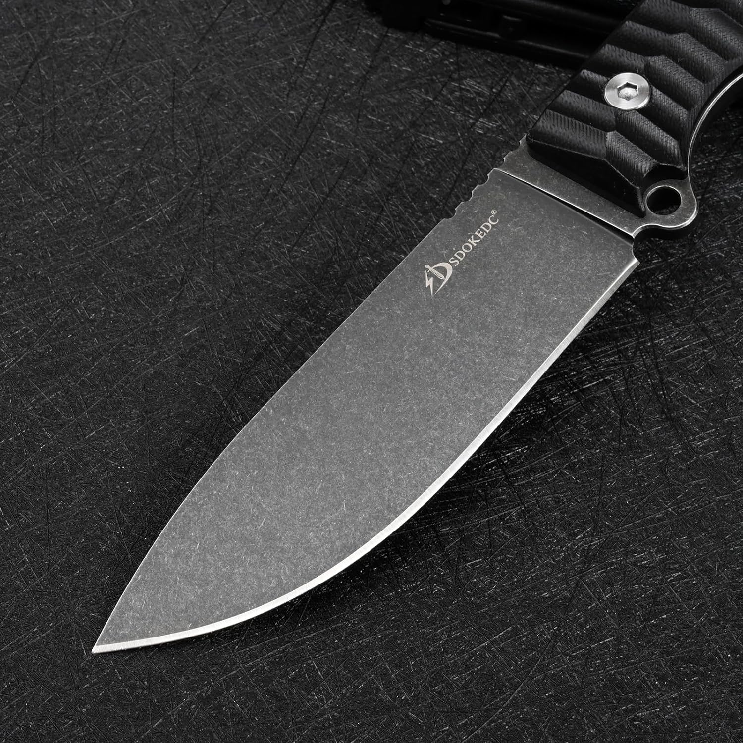 Knives 14C28N Steel Tactical Fixed Blade Knife with kydex sheath for Men EDC Outdoor Camping Survival Hunting (Black+black handle)