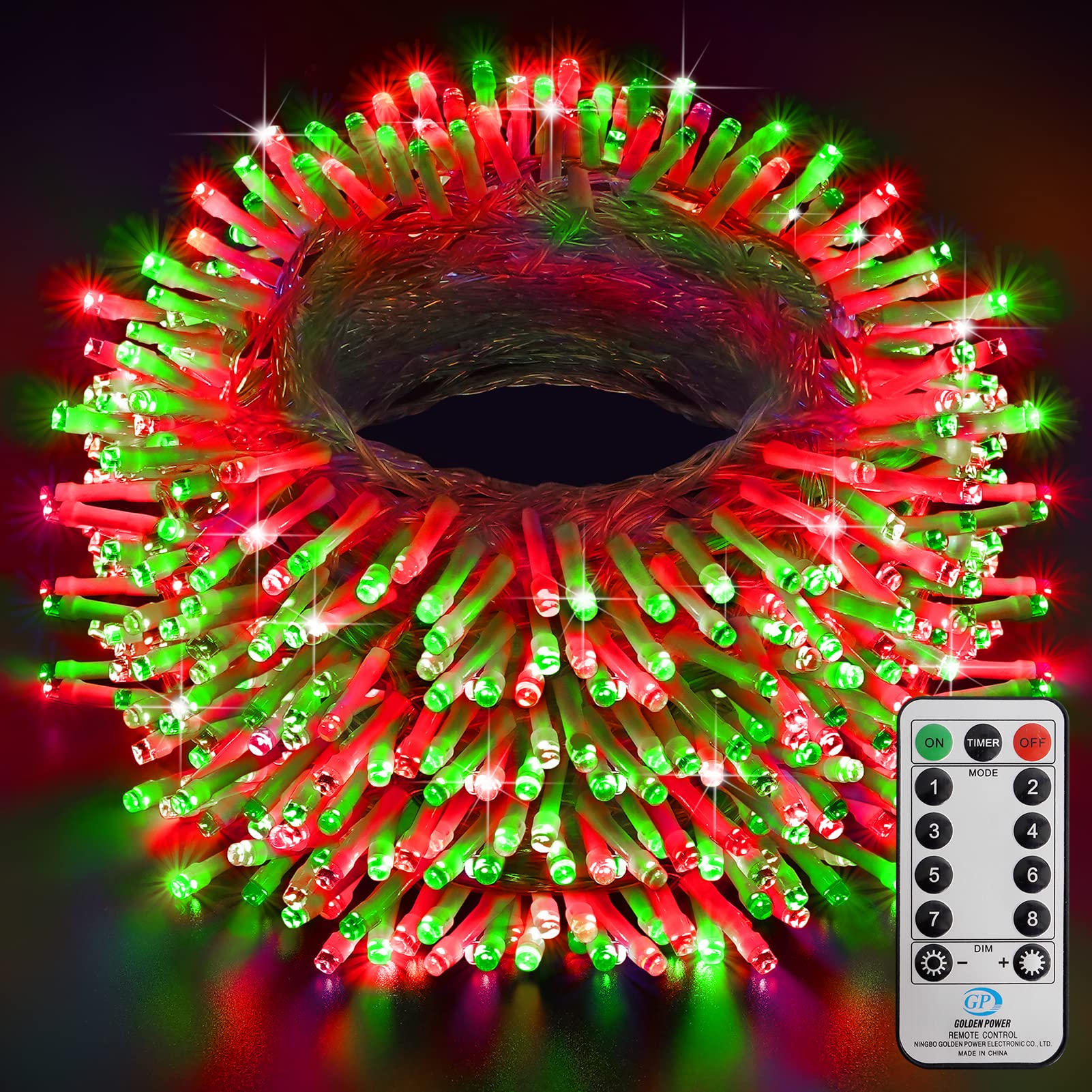 Hezbjiti Christmas Lights Outdoor Decorations Red Green 403FT 1000LED Super Long LED String Tree Lights 8 Modes and Timer with Remote Fairy Lights for Home, Birthday, Wedding, Party(Red and Green)