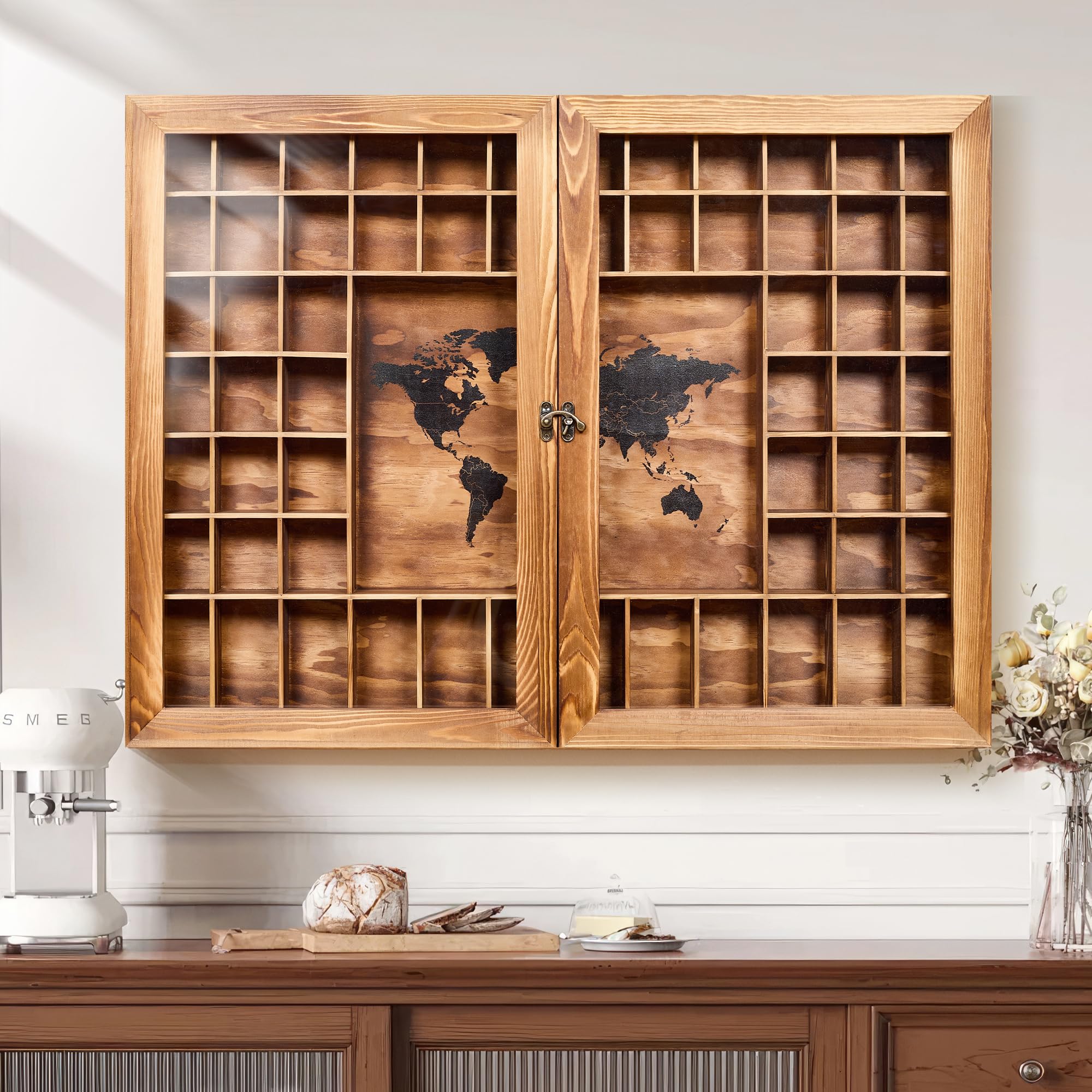 Amazon.com: Tristcily Large World Map Shot Glass Display Case with