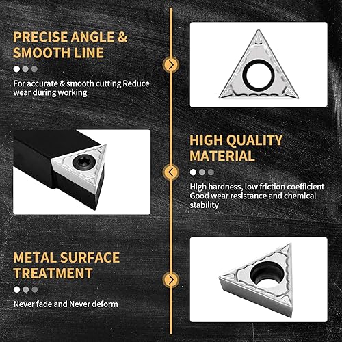 Miniatura 5 de SENDUO Juego de soporte de insertos de torneado de carburo indexable de 12 "para tornos de mecanizado, juego de 5 piezas de herramientas de torno de