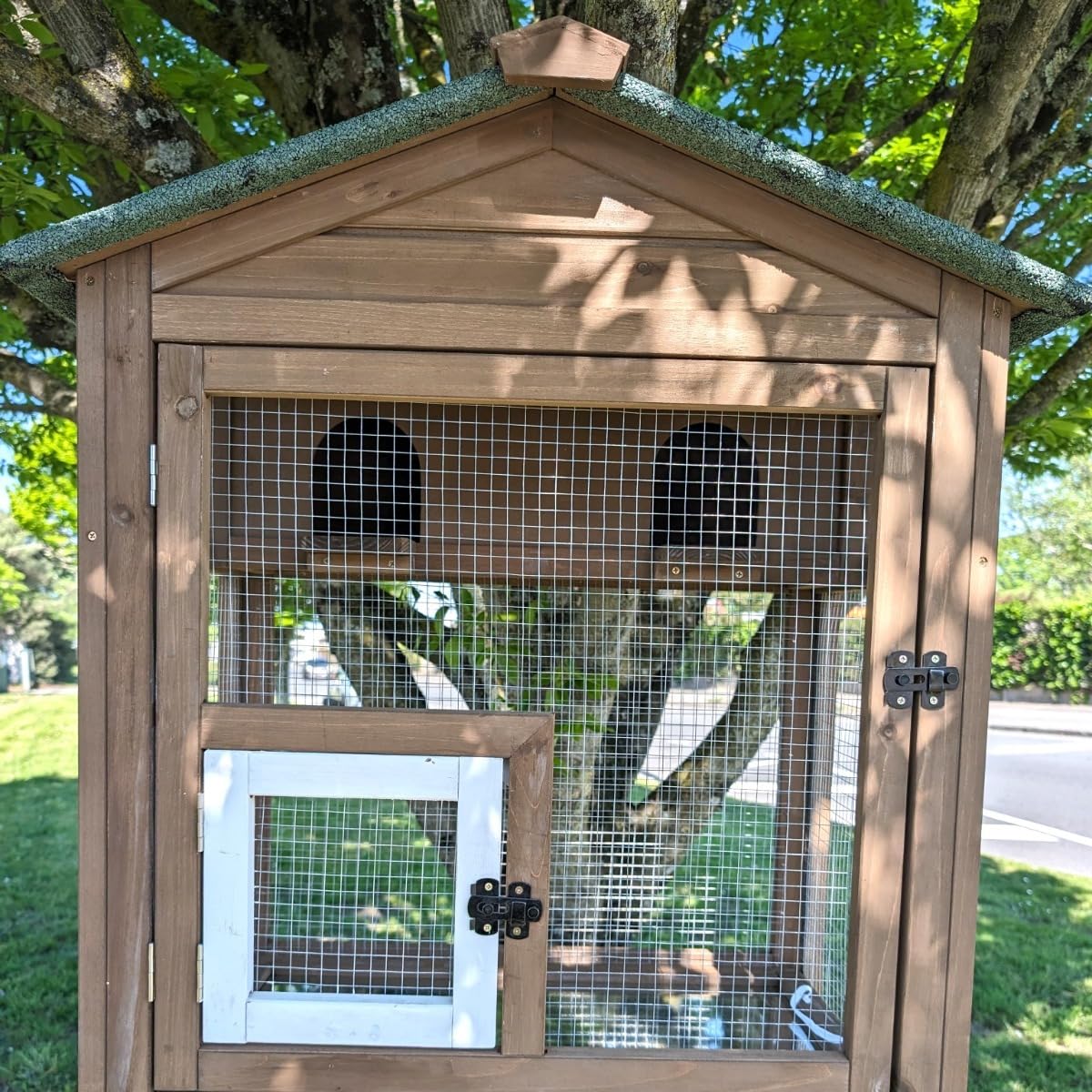 Animal Valley Volière pour Oiseaux en Bois Double Toit Shingle