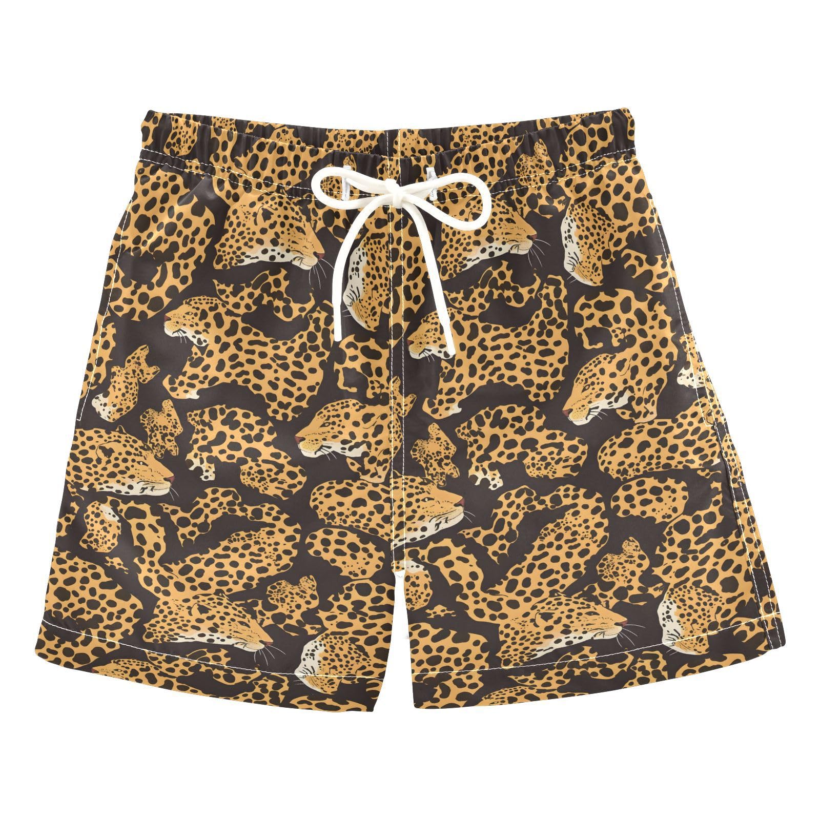 ALAZA Leopard Skin Fashion Boys Quick Dry Beach Board Shorts Kids Swim Trunks Bathing Suit Swimsuit 5T