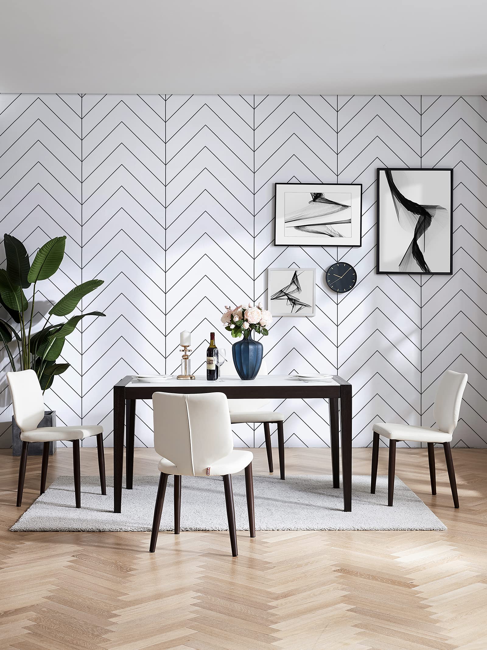 17.7" x118.1"White and Black Geometric Contact Paper White and Black