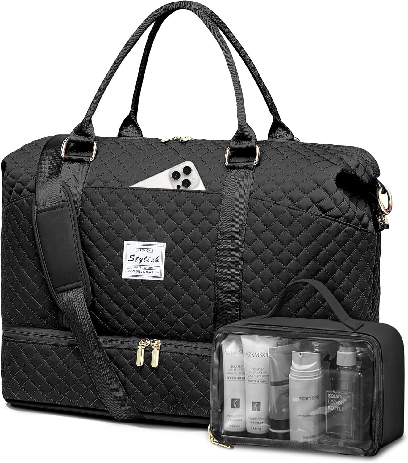 Travel Weekender Bags For Women - Carry On Duffel Bags with Shoe Compartment Overnight teal Weekender Tote Bags with Wet Pocket Gym Duffle Bag for Travel Sports Weekend Hospital Peacock Blue