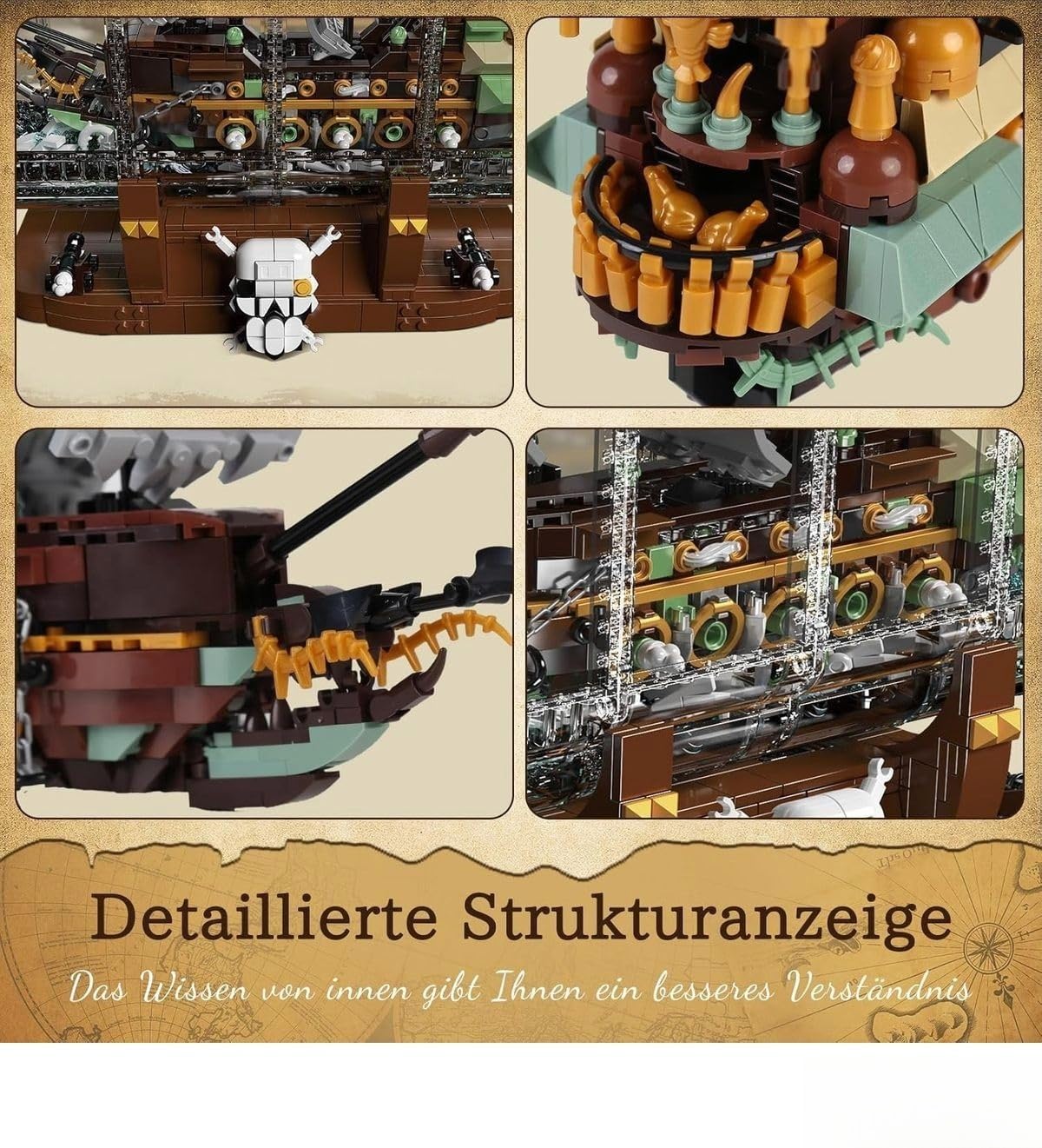 Mould King Flying Dutchman Schiff in Flasche 10067
