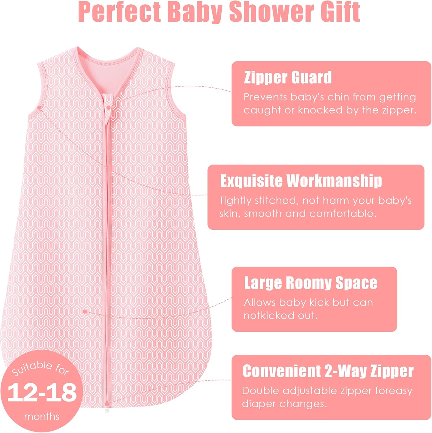 SWEET DOLPHIN 3 Pack Baby Wearable Blanket Sleep Sack - 100% Cotton TOG 0.5, 2-Way Zipper, Newborn Essentials