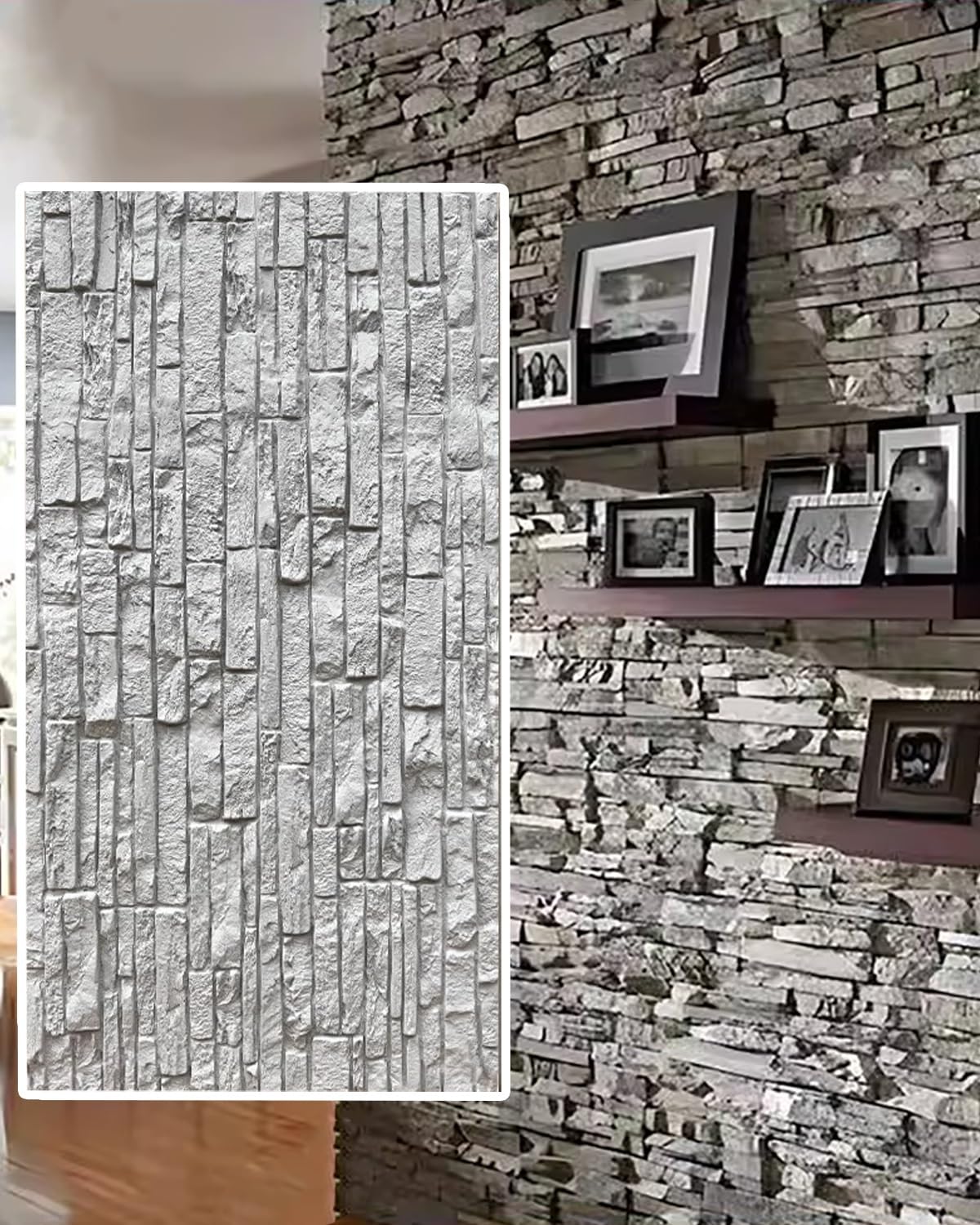 Panneaux muraux 3D imitation pierre pour decoration interieur exterieur