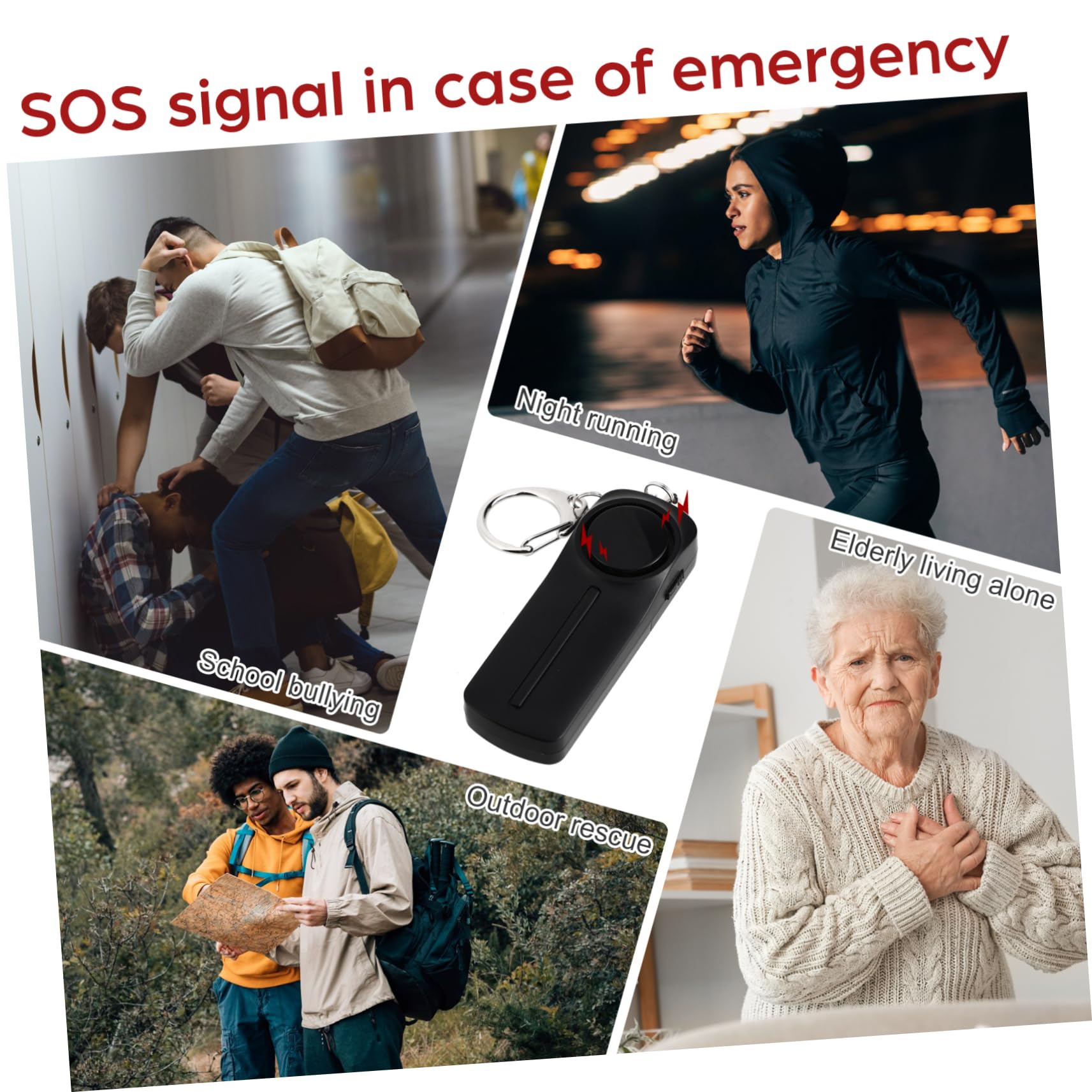 Angoily 3 Pezzi Allarme Personale Antiaggressione con e Luce LED Compatto e per Sicurezza Viaggi Sport e Lavoro Facile Trasportare su o Cintura