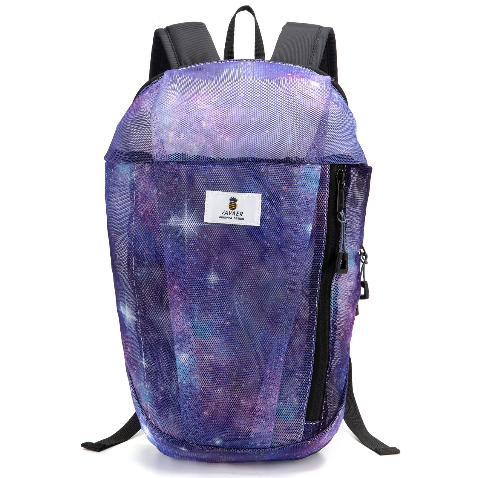 Mesh Backpack Floral Mini Backpack Lightweight See Through Kids Adults 10L Outdoor Small Day Backpack, Galaxy