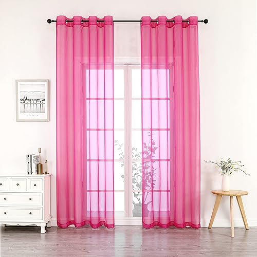 Regal Home Collections Cortinas traslúcidas de gasa ligeras y sólidas, cortinas filtrantes de luz, paneles de cortina transparentes para ventana de