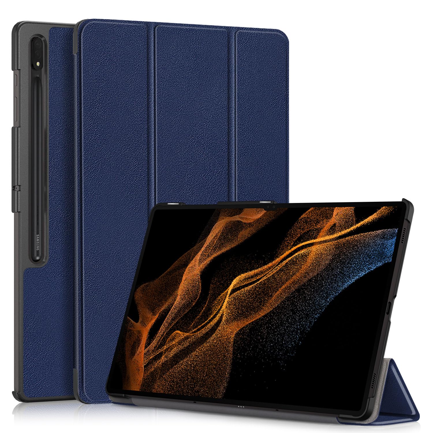 Gylint Case for Samsung Galaxy Tab S10 Ultra 2024/ S9 Ultra 2023/ S8 Ultra 2022 14.6 Inch with S Pen Holder, Lightweight Tri-Fold Stand Cover with