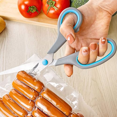 Miniatura 6 de Juego de tijeras de cocina premium, tijeras de cocina, cuchillas de acero inoxidable de grado alimenticio, mango de goma ergonómico, incluye 1