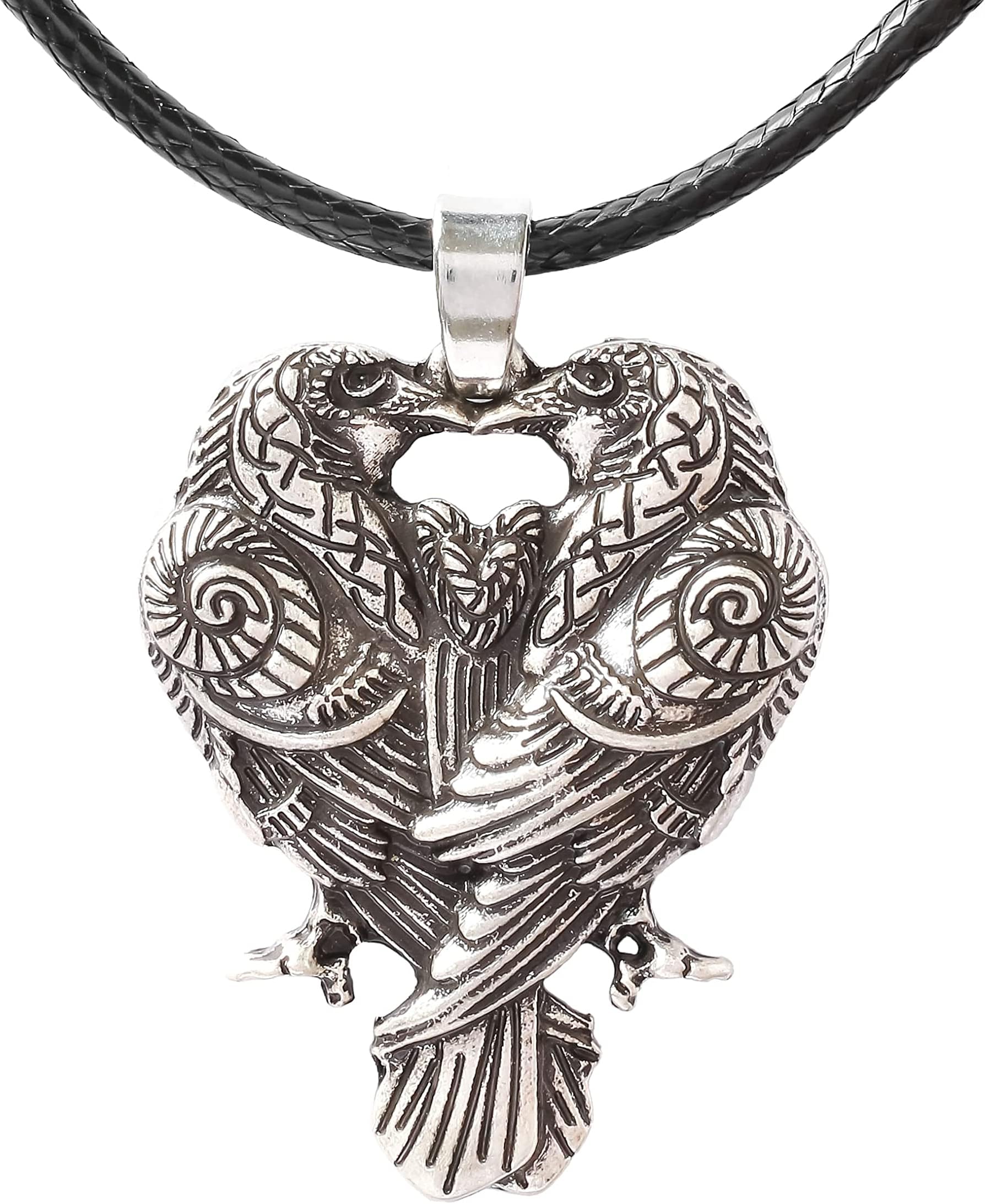 Raven Necklace, Norse Huginn and Muninn Odin Raven Pendant, Viking Jewelry Gift for Men and Women