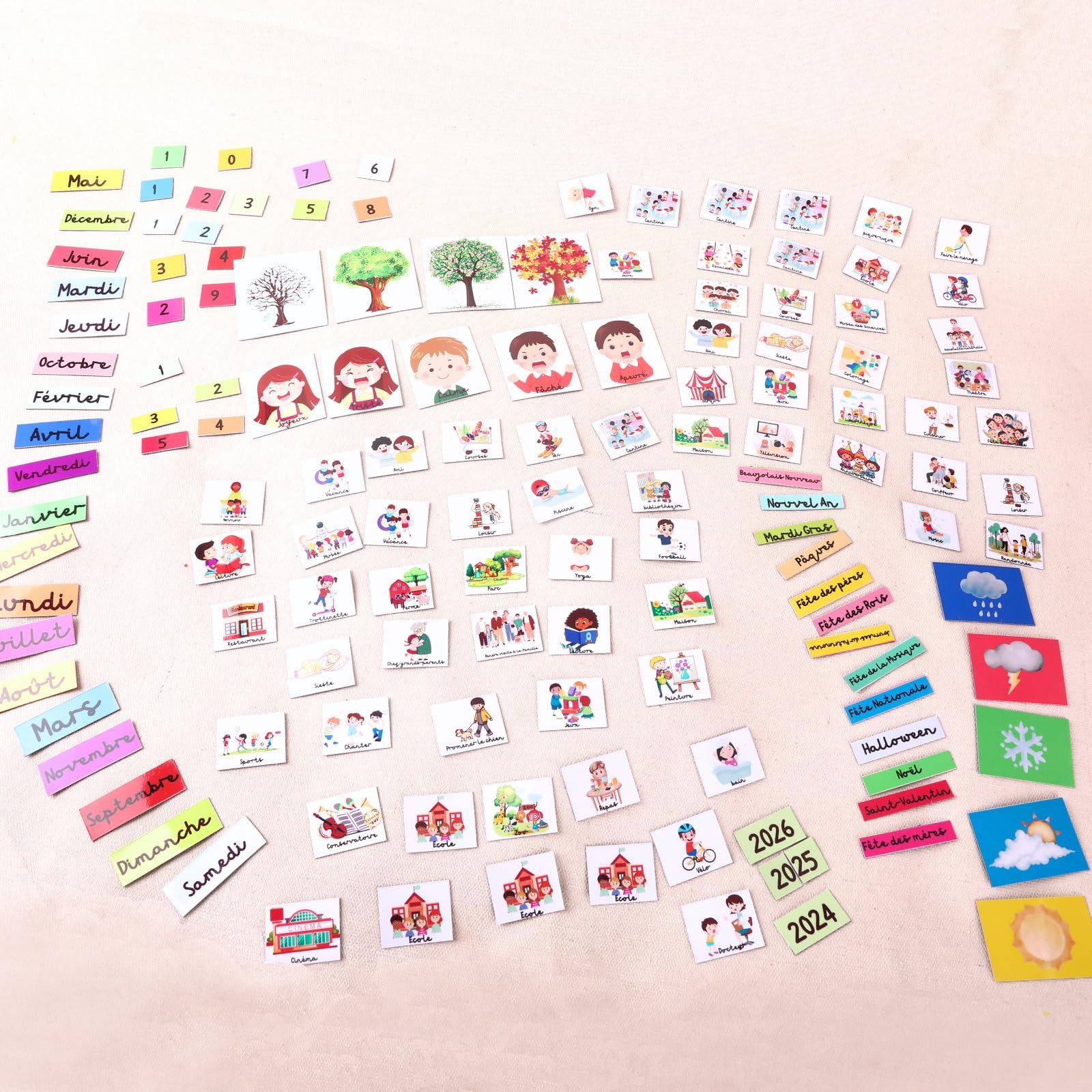 Pittogramma Scuola Materna Calendario Educativo Montessori Bambino 3-8 anni Pianificatore settimanale 114 magneti Settimanale Routine Giornaliere Scrivibile Cancellabile Autonomia Organizzazione