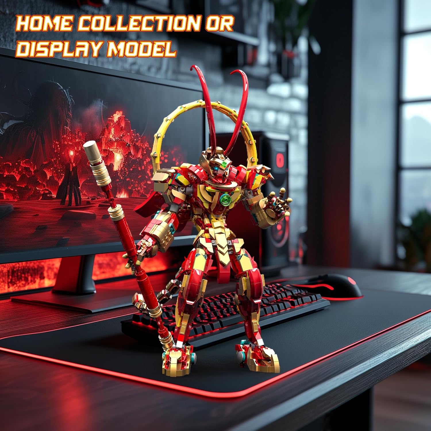 NUTCRACKER Monkey King Mech Building Set for Adult - Cool Action Figure Wukong Mech Toy Block Set, Monkie Kid Collection Display Model, Valentine's Day Gift for Boys Girls (1393Pieces