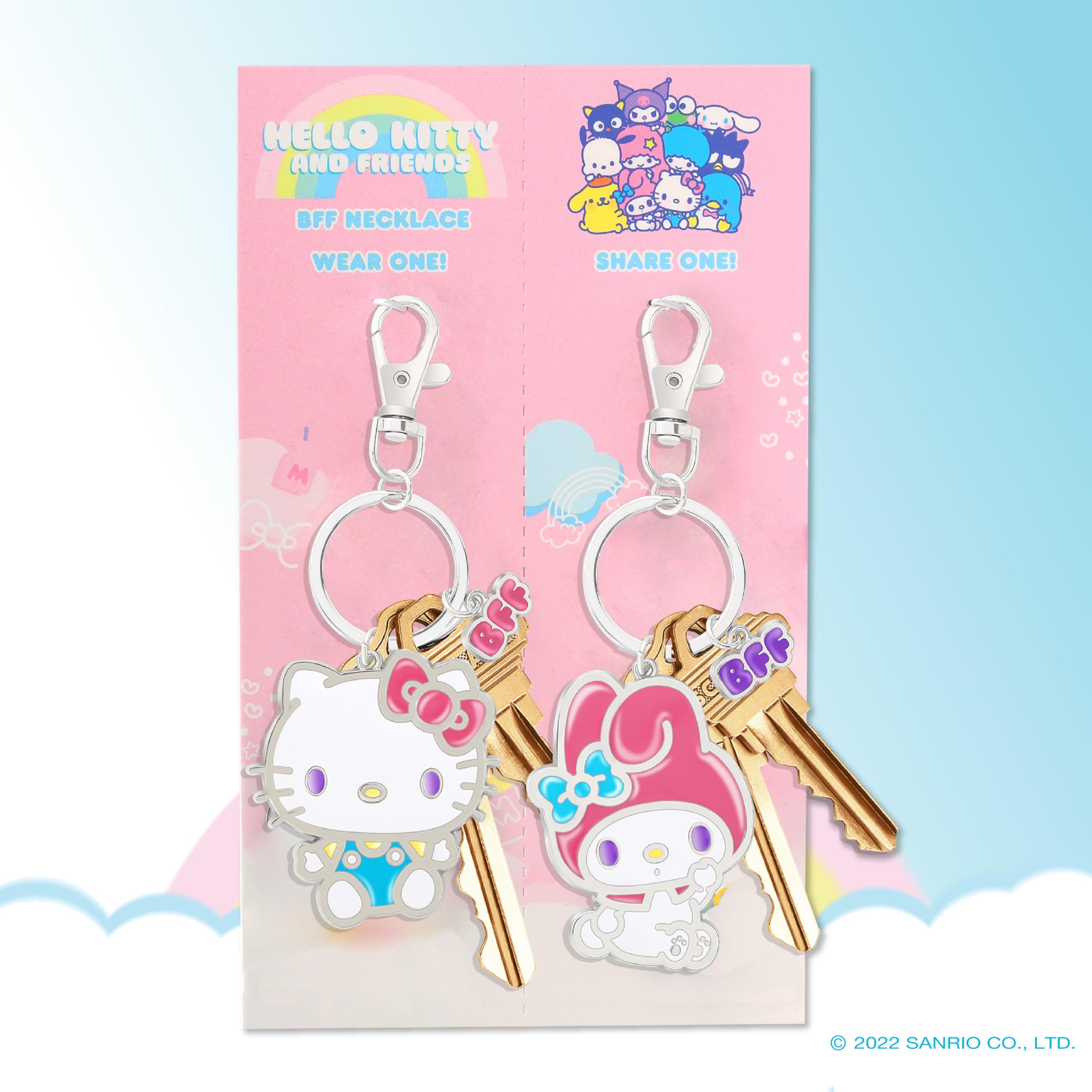 Hello Kitty Keychain BFF Set of 2 - My Melody and Hello Kitty Sanrio Keychain Set Official License