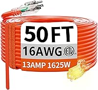 Vista 68 de HUANCHAIN Cable de extensión para exteriores de calibre 14/3 de 25 pies, resistente al agua, con cable eléctrico de 3 clavijas iluminado y flexible