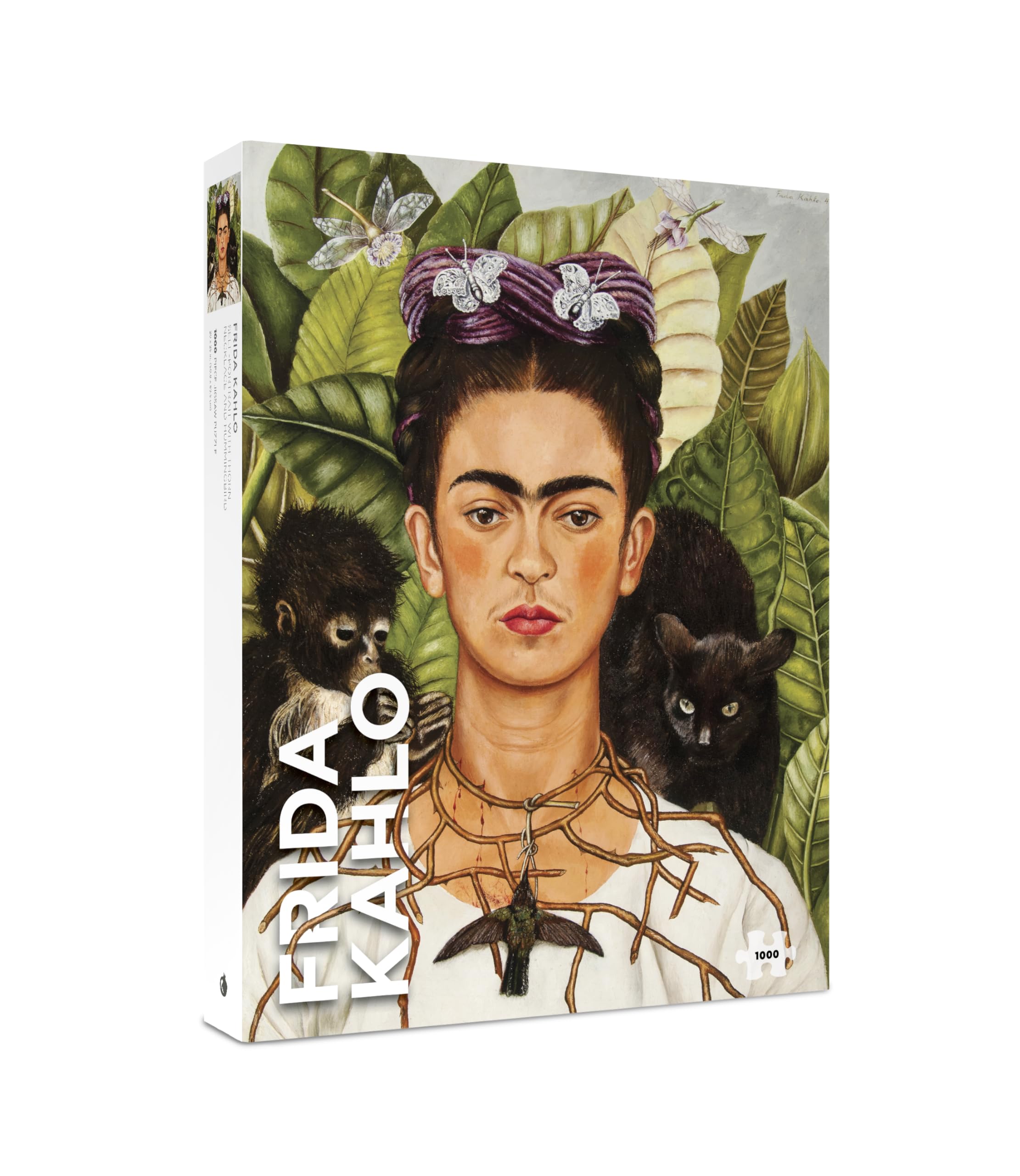 Pomegranate Puzzle 1000 pièces pour adultes, autoportrait de Frida Kahlo avec colibri, finition mate, ajustement parfait