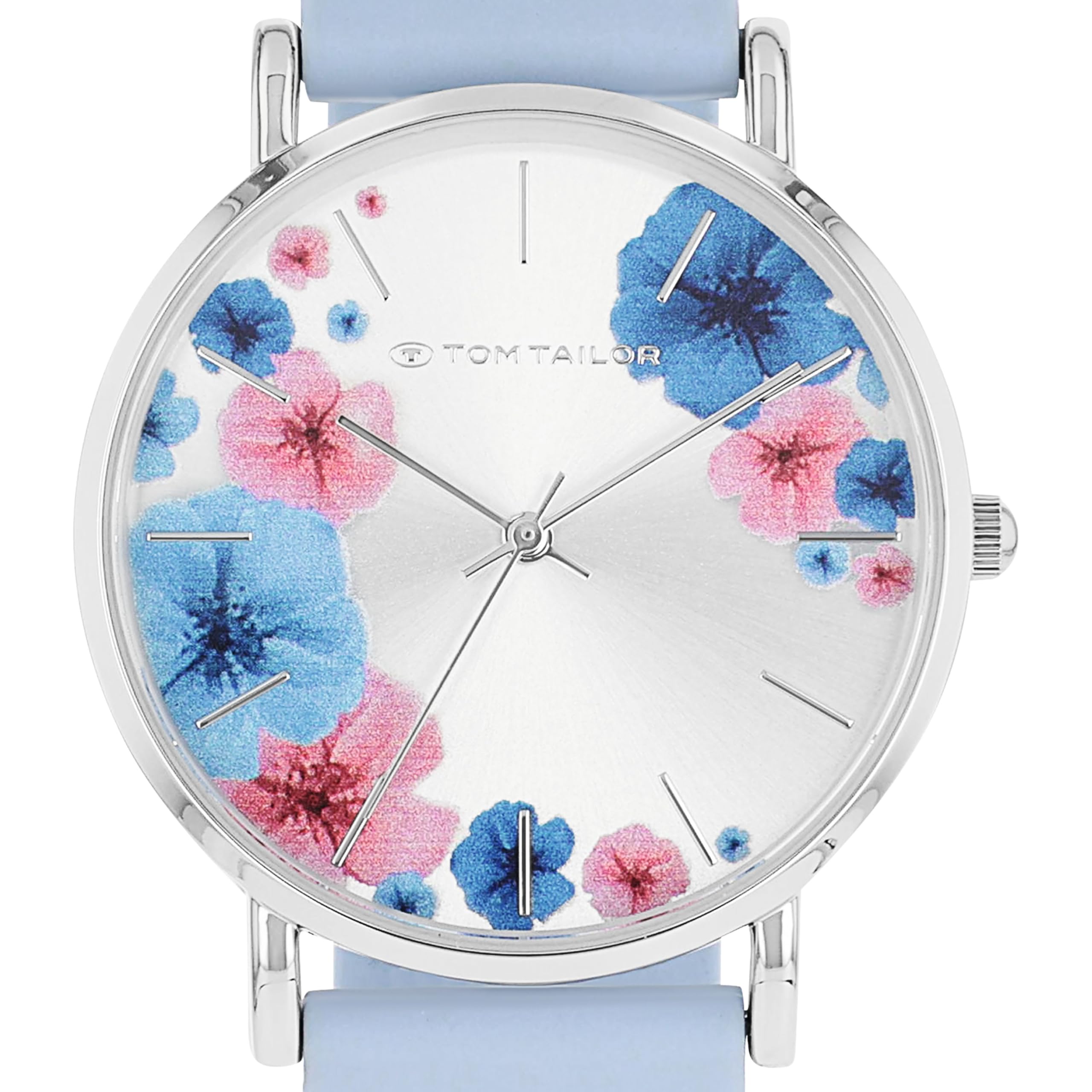 TOM TAILOR - Damen Quarz Armbanduhr - Alloy Gehäuse - Silikon Armband - Wasserdicht 3 Bar - Blumen Design