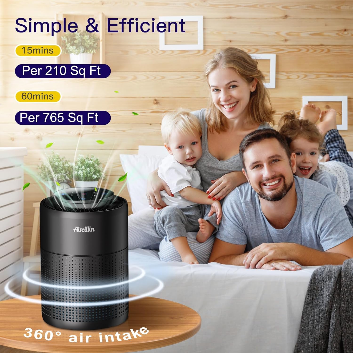 2 Pack Air Purifiers for Home Bedroom H13 True HEPA Air Filter Cleaner, Odor Eliminator, Remove Smoke Dust Pollen Pet Dander, Night Light For Home Living Room Dorm, Quiet 24dB Filtration System