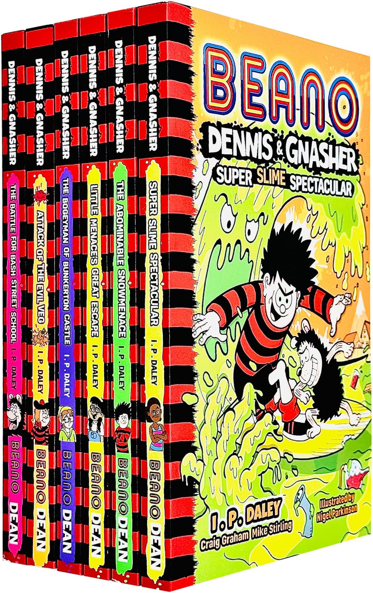 Beano Dennis & Gnasher Series Books 1 - 6 Collection Set (Super Slime Spectacular, Abominable Snowmenace, Little Menace's Great Escape, Bogeyman of Bunkerton Castle & MORE!)