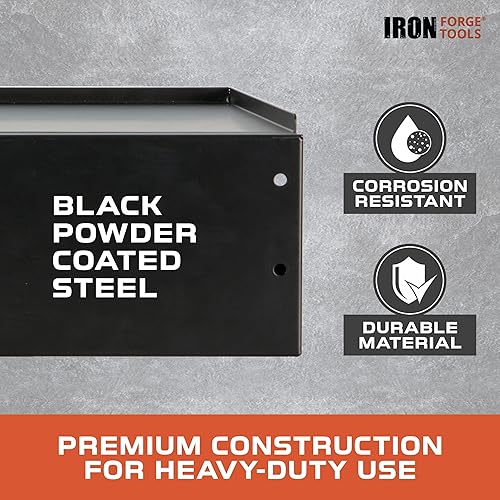 Miniatura 3 de Iron Forge Tools Estante lateral universal para caja de herramientas  16 x 12 pulgadas. Accesorios para carrito de herramientas plegable Bandeja