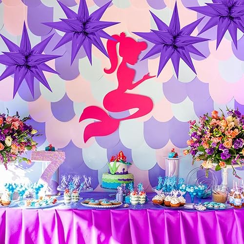 Vista 34 de ZAKVOOR 60 globos con forma de estrella, 12 puntas de aluminio, decoración de fiesta, globos para Navidad, Año Nuevo, graduación, cumpleaños (dorado)