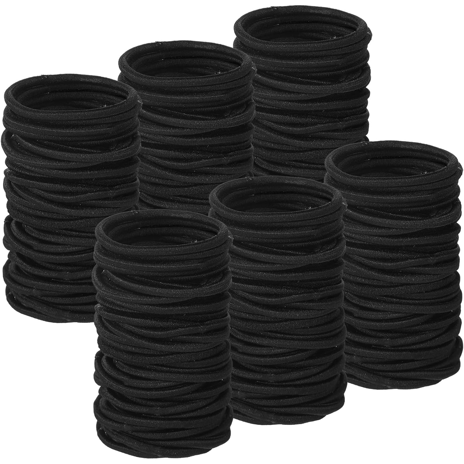 Canlierr 1000 Pcs Elastics Hair Ties Bulk Ponytail Holders Hair Bands Small Elastic Band Accessories for Women Men Straight Thick Curly(Black,2 mm)