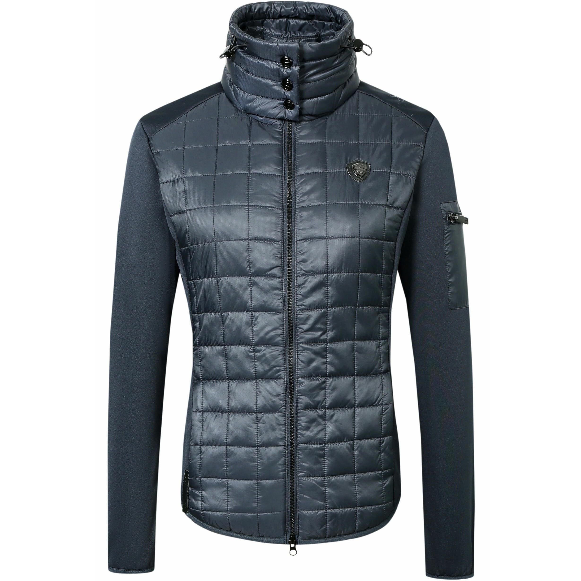 Covalliero - Damen Combijacke | Übergangsjacke mit Doppelkragen | Steppjacke mit 2-Wege-Reißverschluss & 3 Einschubtaschen | Reitjacke in Black oder Dark Navy | Reitbekleidung in XS - XXL
