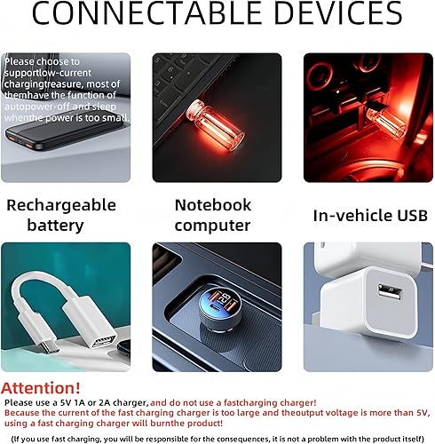 Miniatura 8 de Ilumina tu viaje con elegantes lámparas retro para automóvil mini botella de vidrio portátil LED de luz nocturna  Enchufe USB LED luces de ambiente