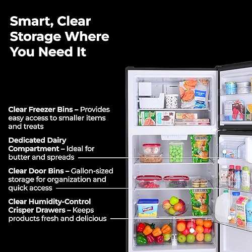 Miniatura 5 de Kenmore Refrigeradorcongelador de 30 pulgadas y 18.1 pies cúbicos de capacidad con estantería de vidrio ajustable, control de humedad, máquina de