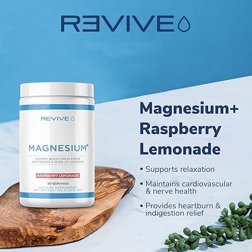 Miniatura 2 de REVIVE MD Suplemento en polvo de magnesio  Carbonato de magnesio y polvo de taurato bebida que ayuda a los huesos, músculos y nervios saludables,